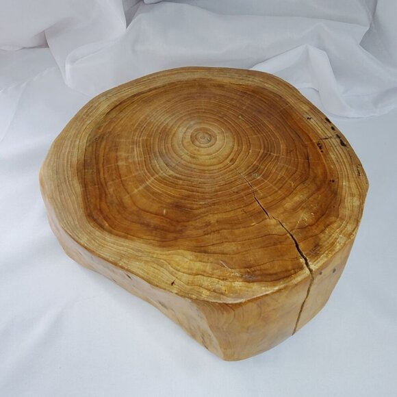 VTG Real Wood Tree Stump Root Bowl Large Handcrafted Wooden Decorative Bowl - Picture 13 of 16